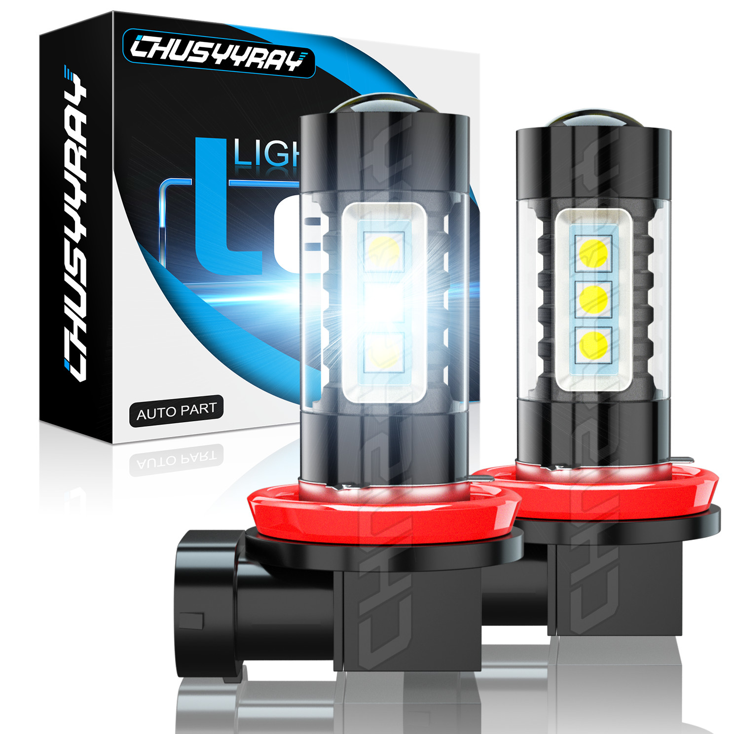 H11 H8 H9 LED Headlight Super Bright Bulbs Kit White 6000K 33000LM High/Low Beam