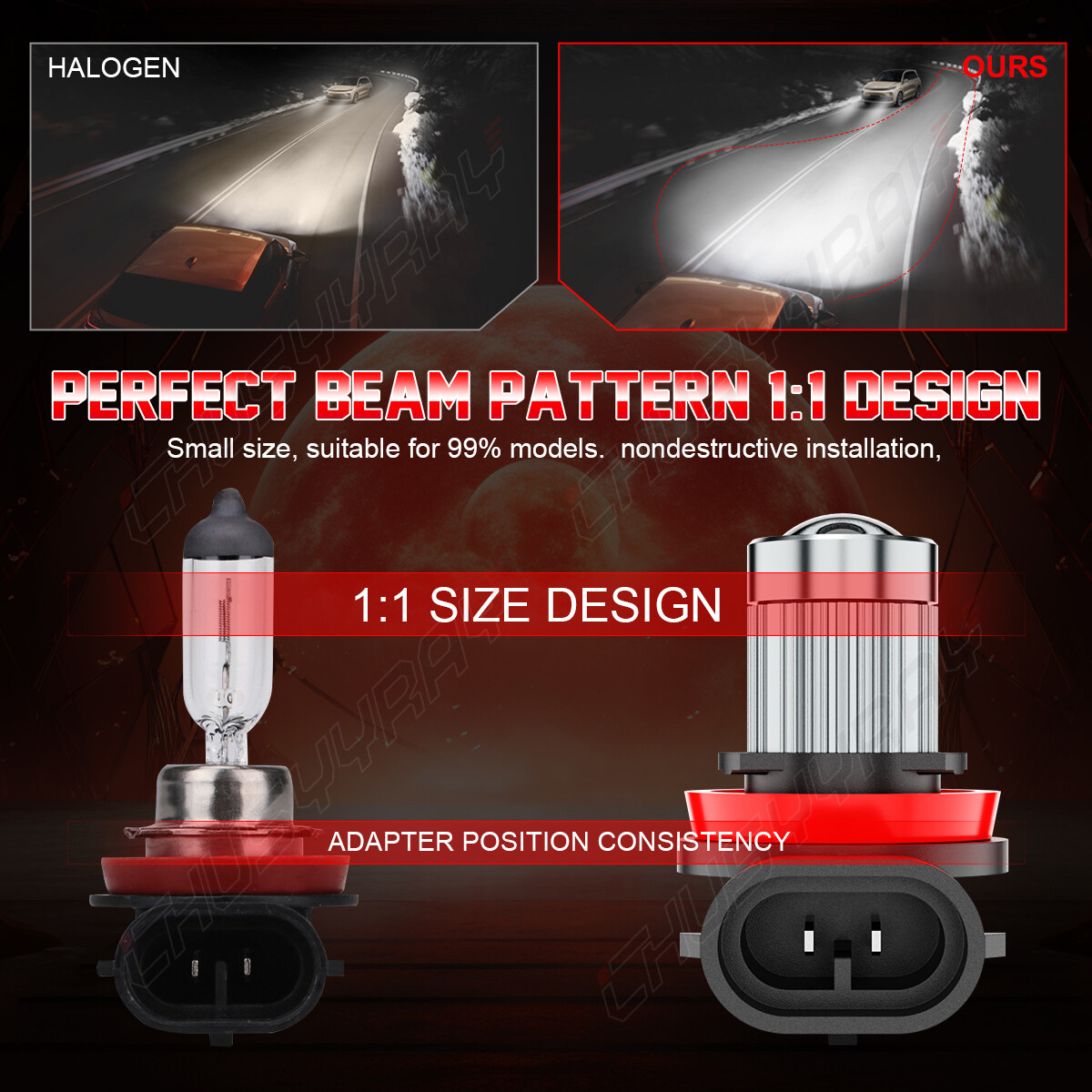 For Toyota Camry 2007-2014 2PCS H11 Fog Light Bulbs Kit White Foglight 6000K