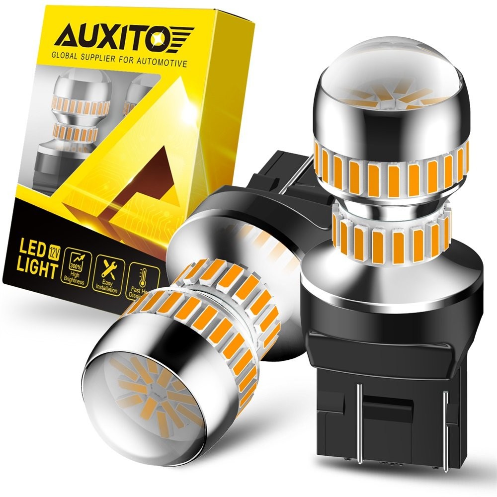 AUXITO 7443 LED Amber Front Rear Turn Signal Blinker Light Bulb Error-Free Pair
