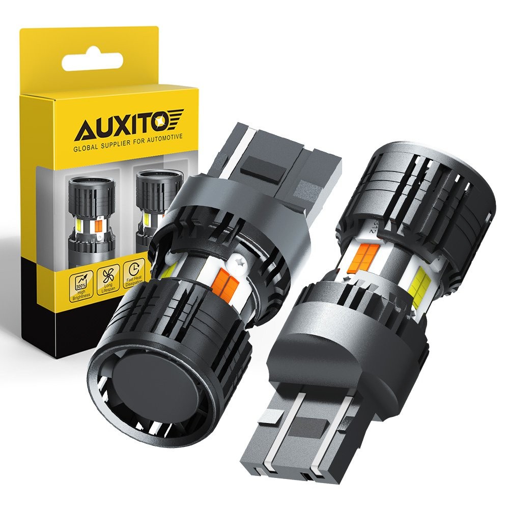 Pair AUXITO 7443 White Yellow Dual Color LED DRL Turn Signal Parking Light Bulbs