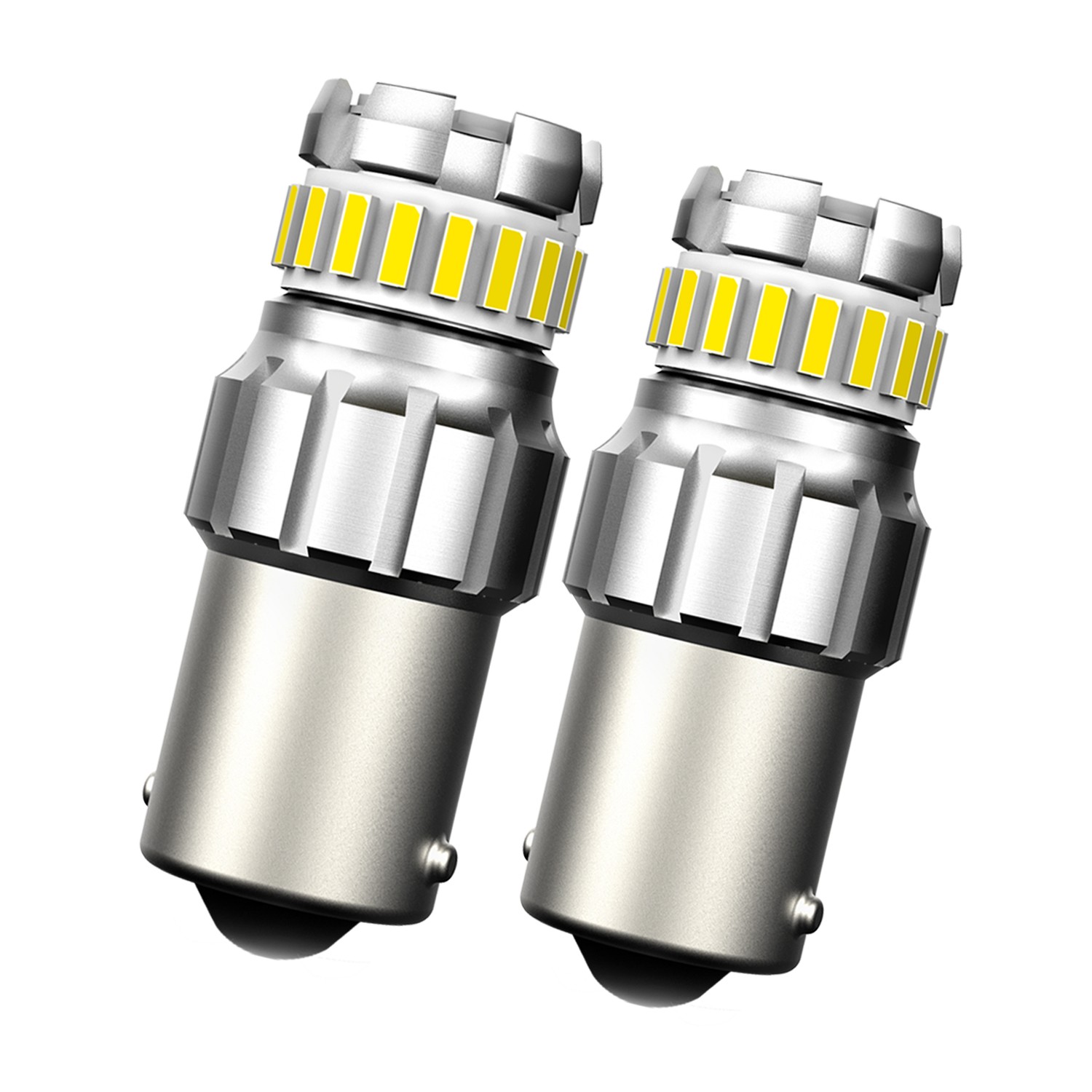 2X Pure White 1156 LED Reverse Brake Tail Light DRL Bulb Error Free Super Bright