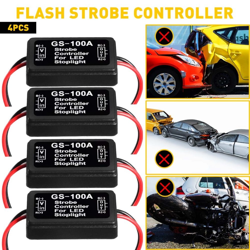 12V GS-100A LED Brake Stop Tail Light Strobe Flash Module Controller Box Module