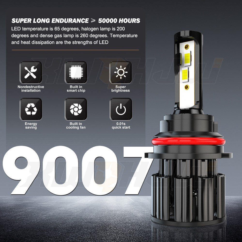 Super Bright LED Pure White 9007 Headlight Bulb Replacement, Light on Road