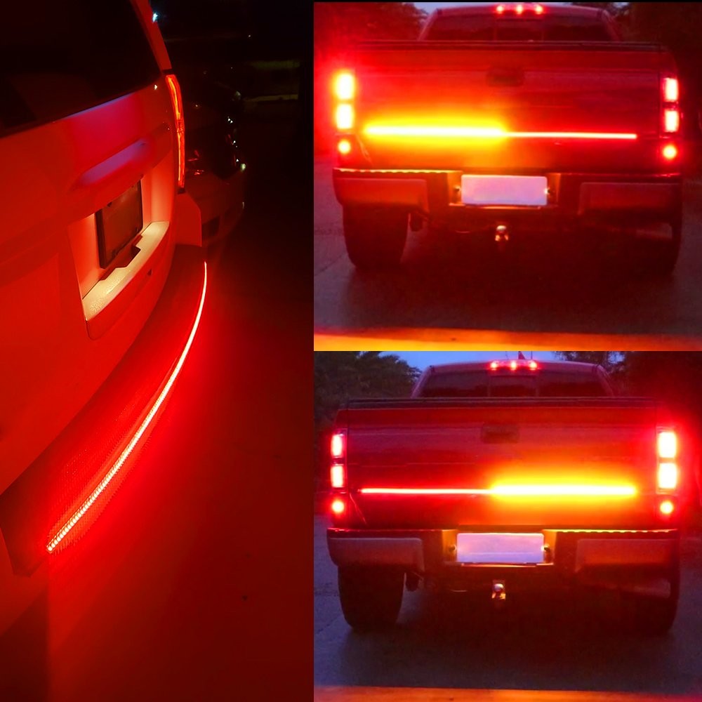 1Set LED Tailgate Light Bar 48″ 3-Row 6-Function Strip for Pickup Trailer SUV