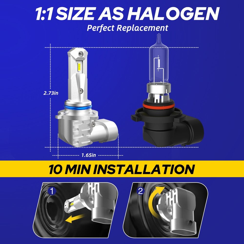 9005 HB3 LED Combo LED Headlight Kit 36000LM Light Bulb Hi/Low Beam 6000K 10SF O