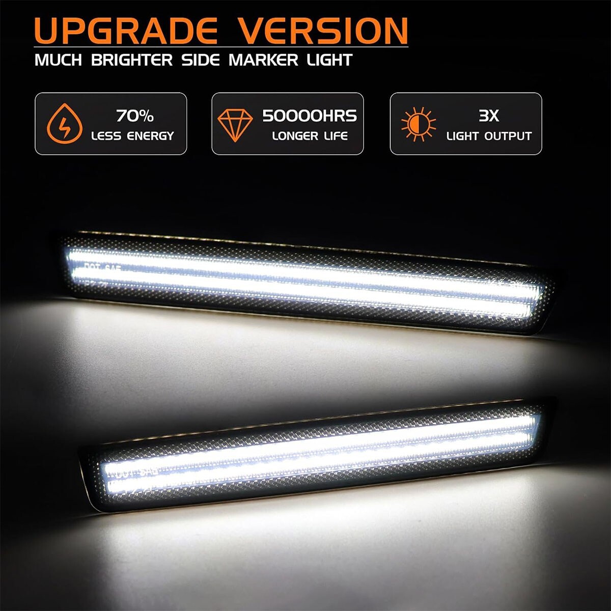 4PC Front Rear Fender Side LED Marker Light White For 2015-2023 Dodge Challenger