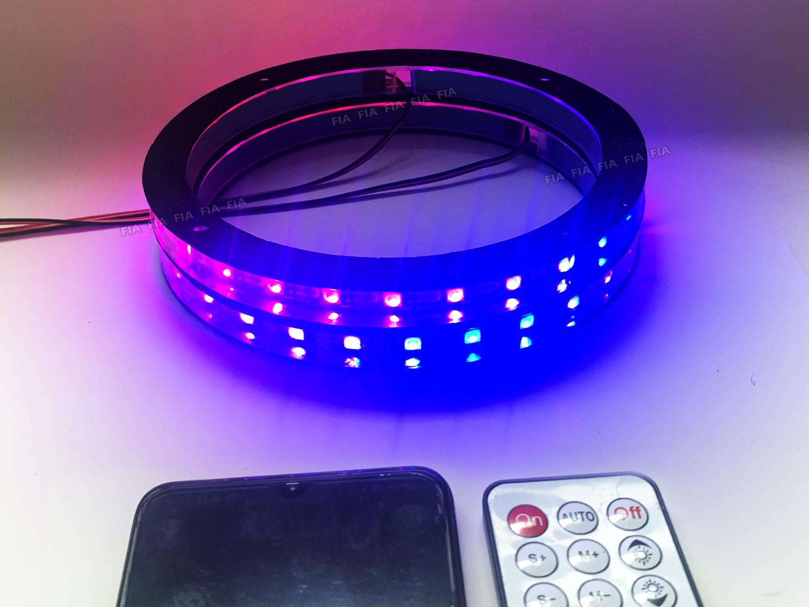 2pcs 8“ Dream Chasing LED Car Speaker Ring Lights Waterproof Horn Lamp w/Remote