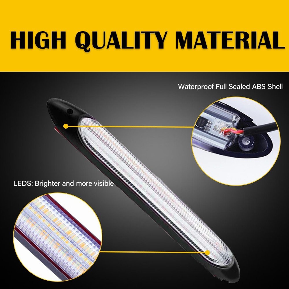 2x Sequential DRL LED Daytime Running Light Flowing Turn Signal Headlight Strip