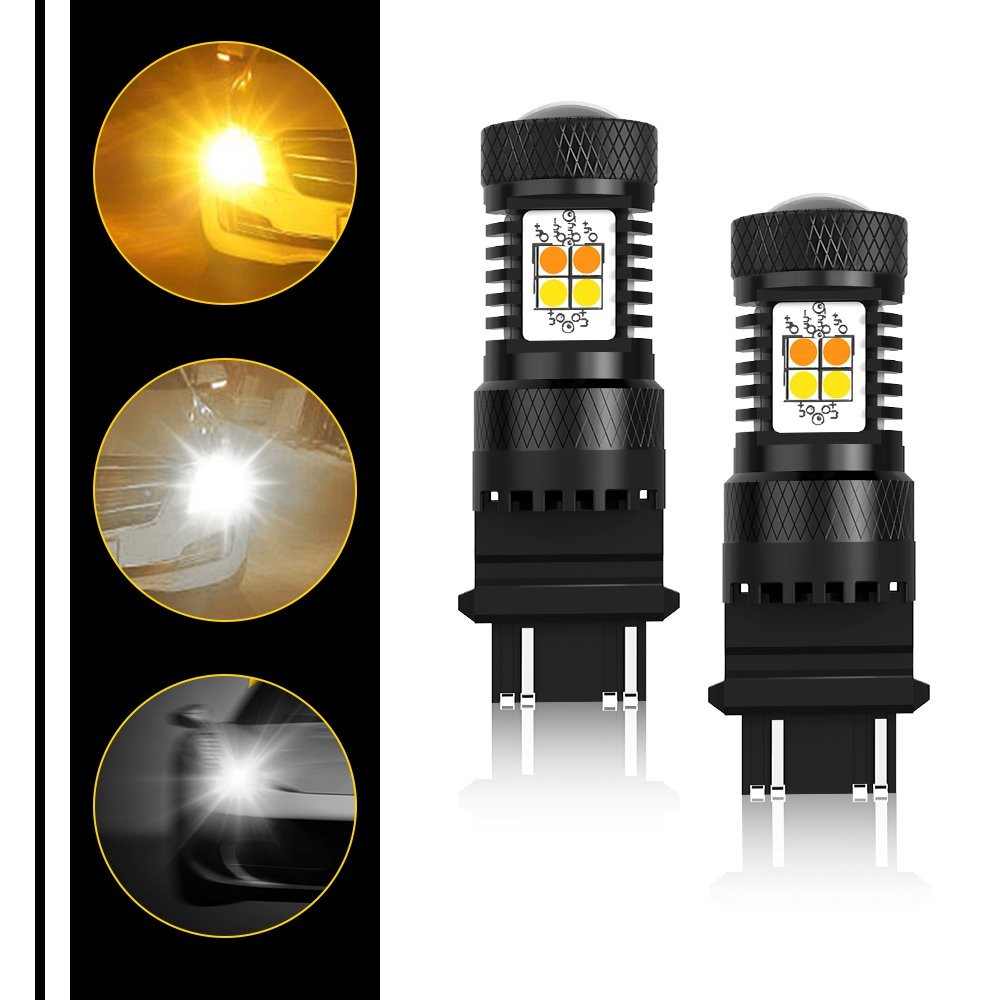 AUXITO 3157 16SMD LED Switchback Dual Color White Yellow amber Turn Signal Light