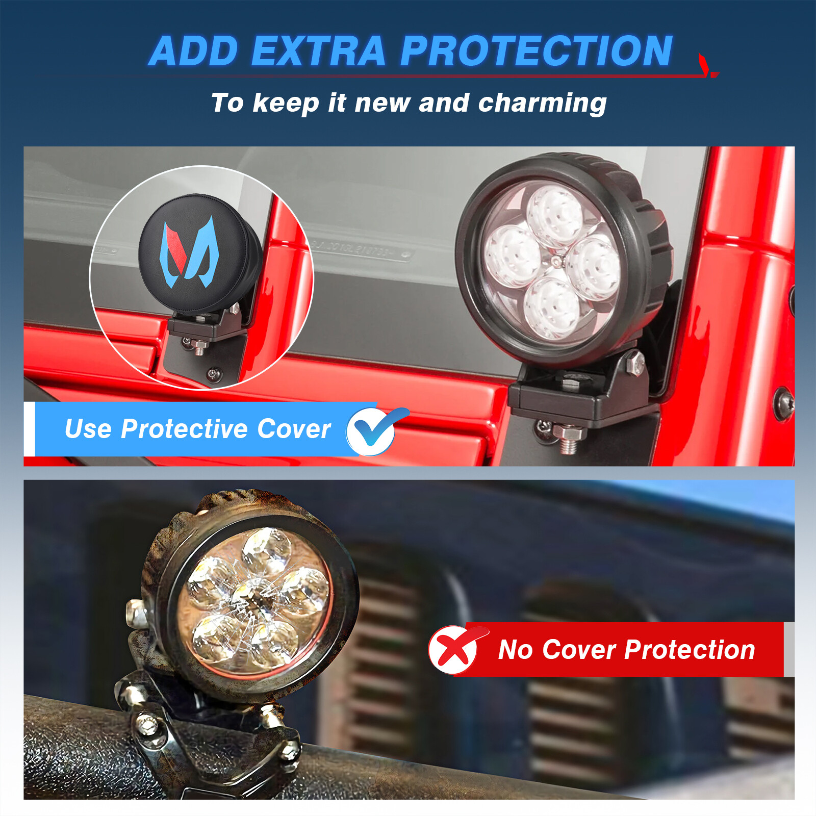 9″ Round LED Pod Covers Protective Dust Proof CapsFor Truck Jeep Off Road Light