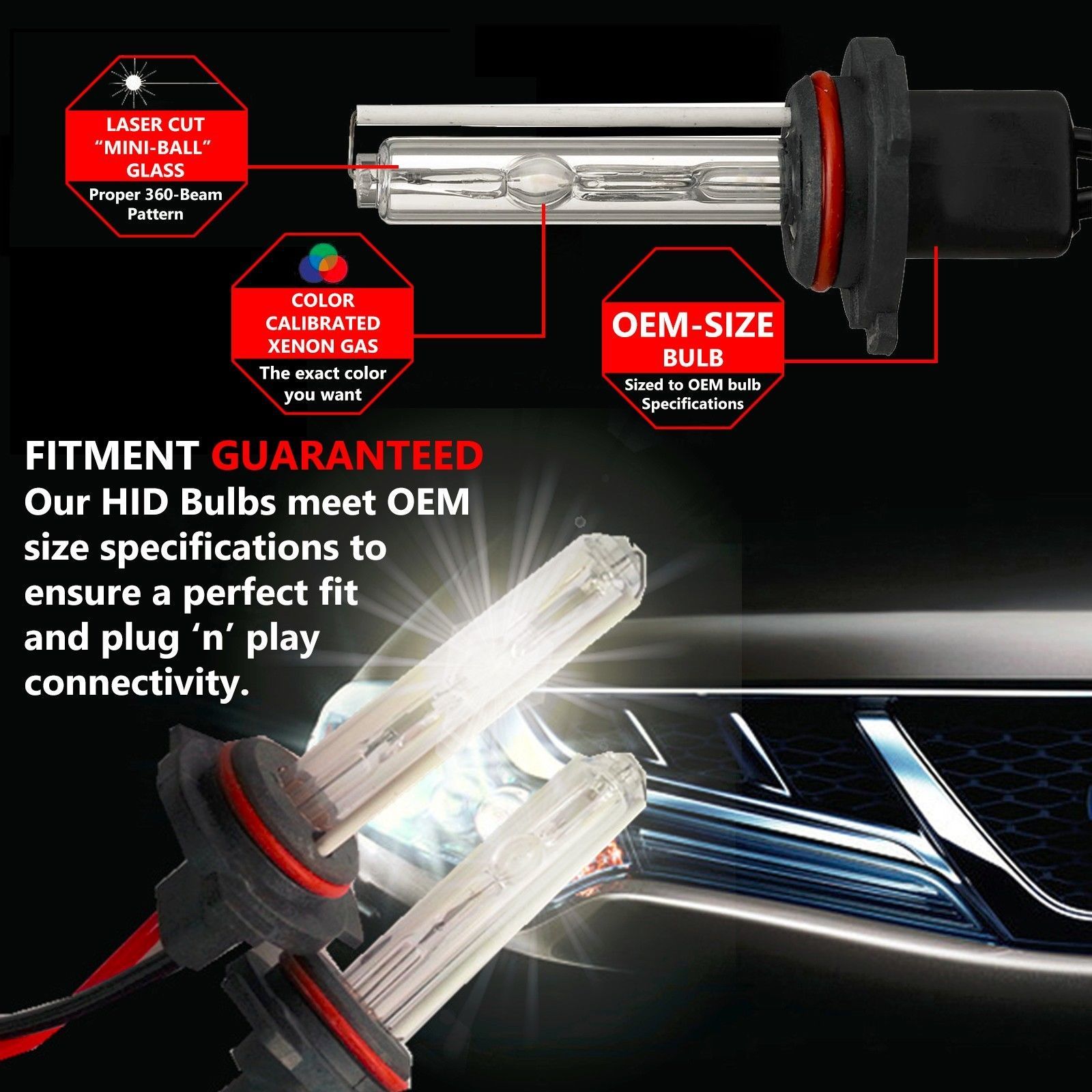 XENTEC AC 35w HID Kit 9005 9006 H1 H3 H4 H7 H10 H11 H13 H16 5202 6000K 5K Xenon