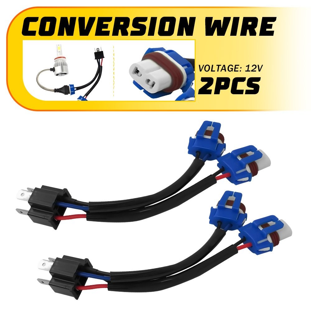 Conversion Wire 9003 H4 TO 9005 9006 Two Harness Head Lamp Adapter Plug Play New