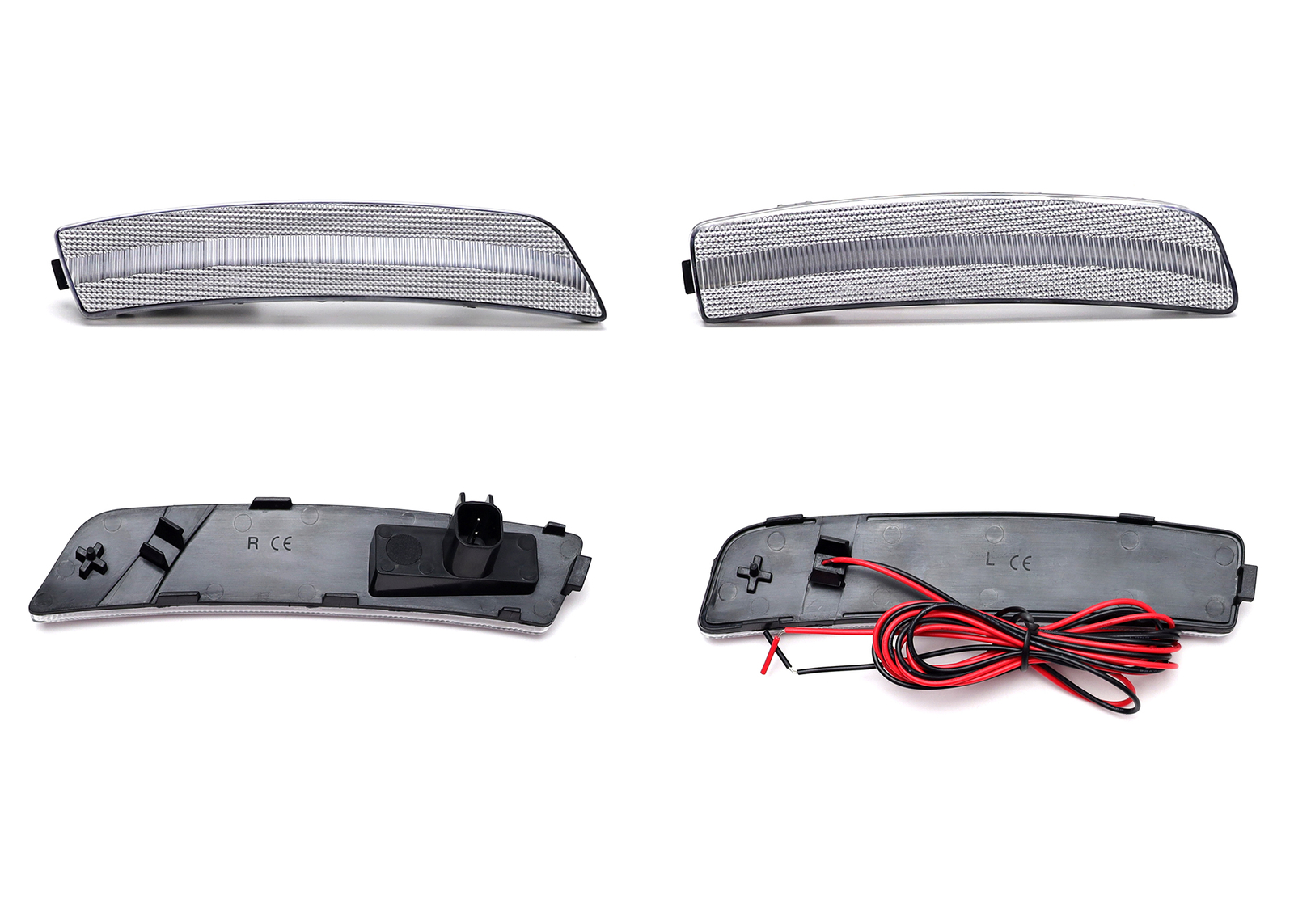 4pc Set Clear Lens Amber/Red Full LED Side Marker Lights For Ford Mustang Mach-E