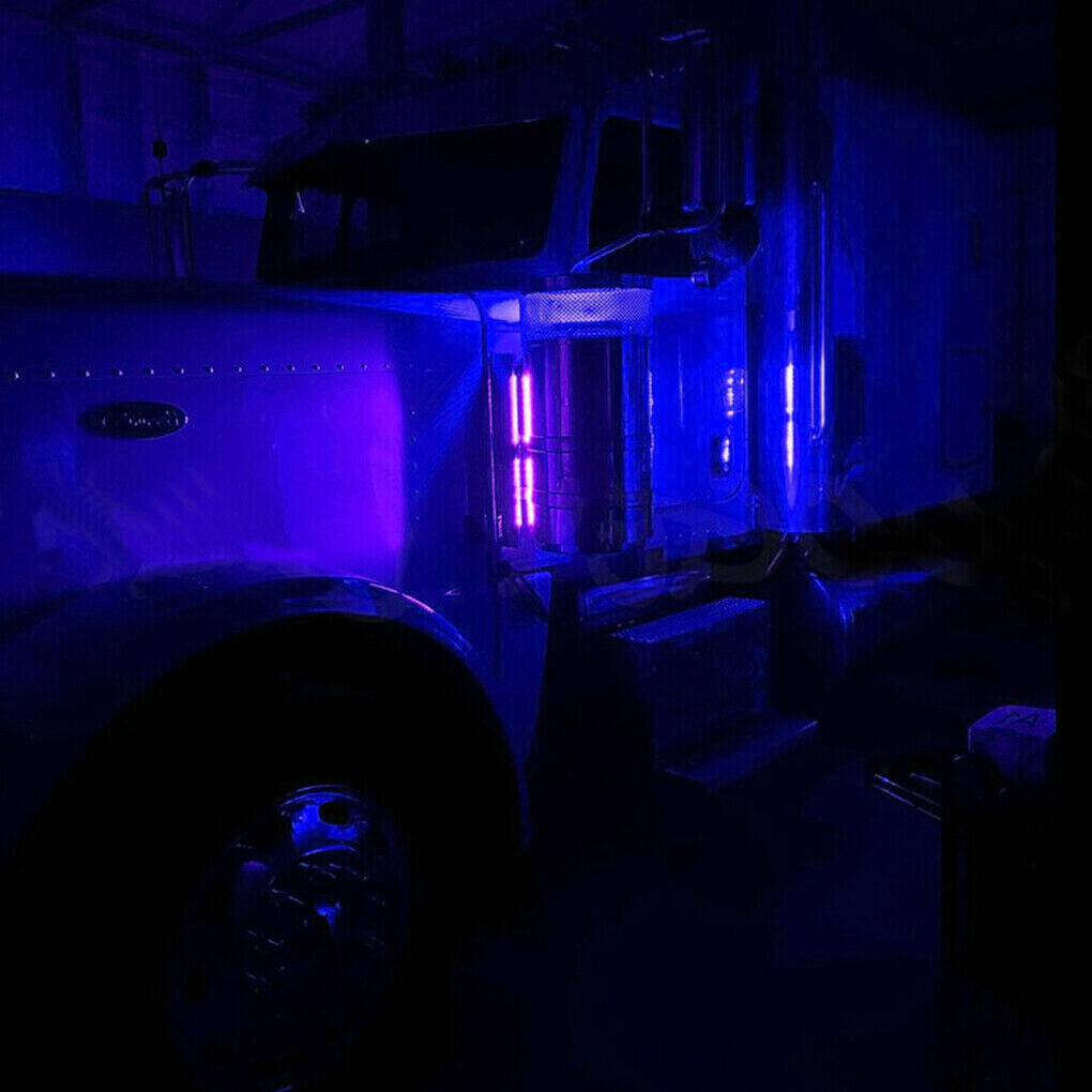 4x Blue 48 LED Air Cleaner Light LED Strps For Peterbilt Kenworth Freightliner