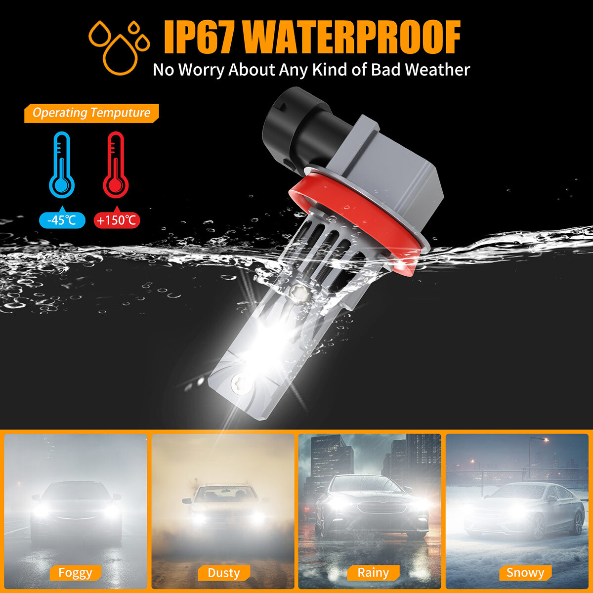For Nissan Altima 2007-2018 LED Headlight Bulbs High Low Beam 72000LM Cool White