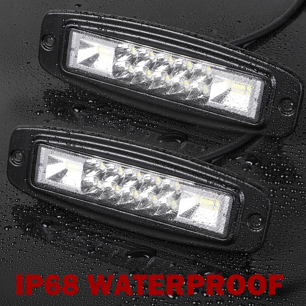 2x 7″ 160W Flush Mount LED Work Light Bar Spot Flood Driving Reverse OffRoad 4WD