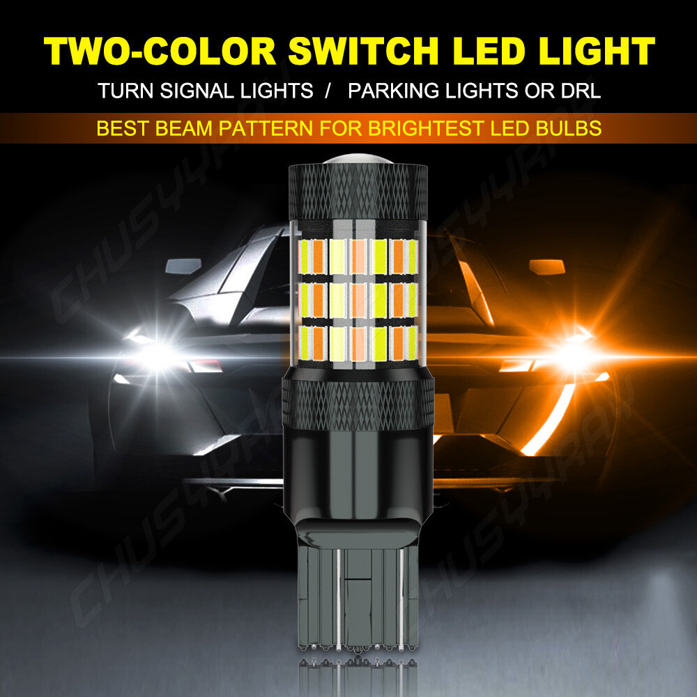 LED Front Rear Turn Signal Light Blinker Bulbs 7443 7441 7440 Amber Error Free