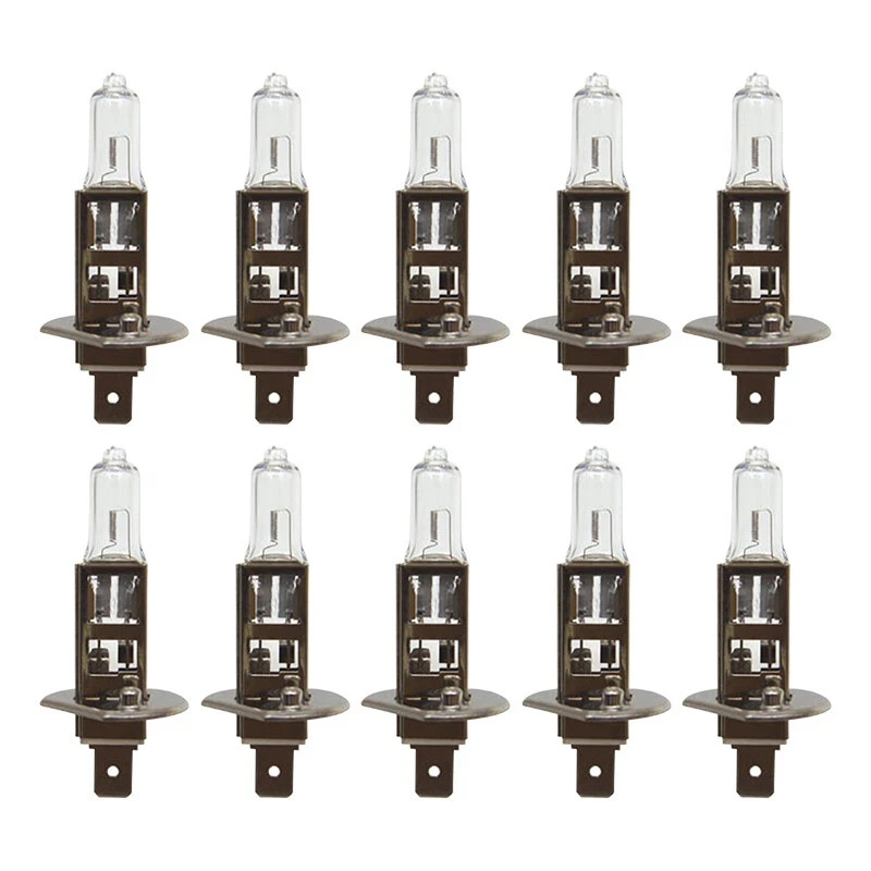 10x H1 448 Halogen Headlight Bulbs 12V 55W 1-Pin Headlamp Spot & Fog Light Bulbs