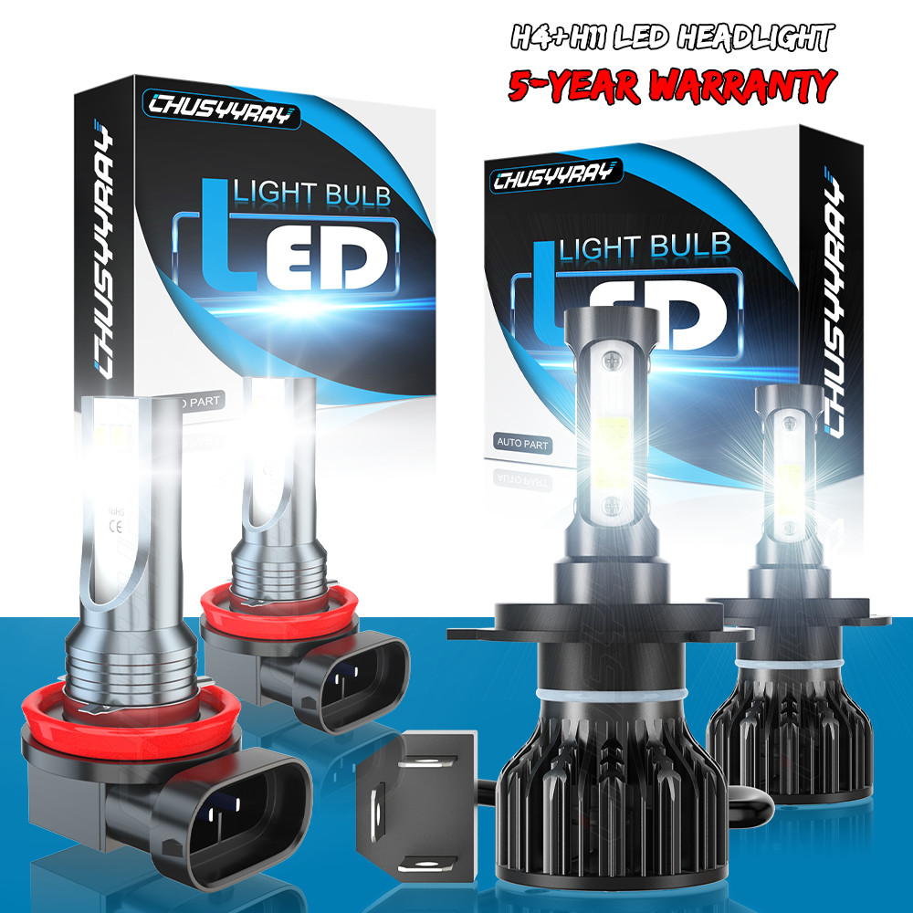 Combo 9005+H11 LED Headlight Super Bright Bulbs Kit White 72000LM High/Low Beam