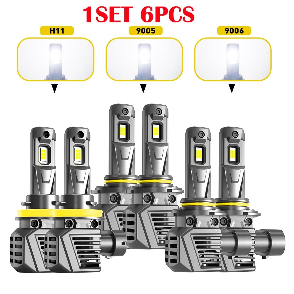 6-60X AUXITO 9005 9006 H11 LED Headlight High Low Beam Fog Light White CANBUS EA