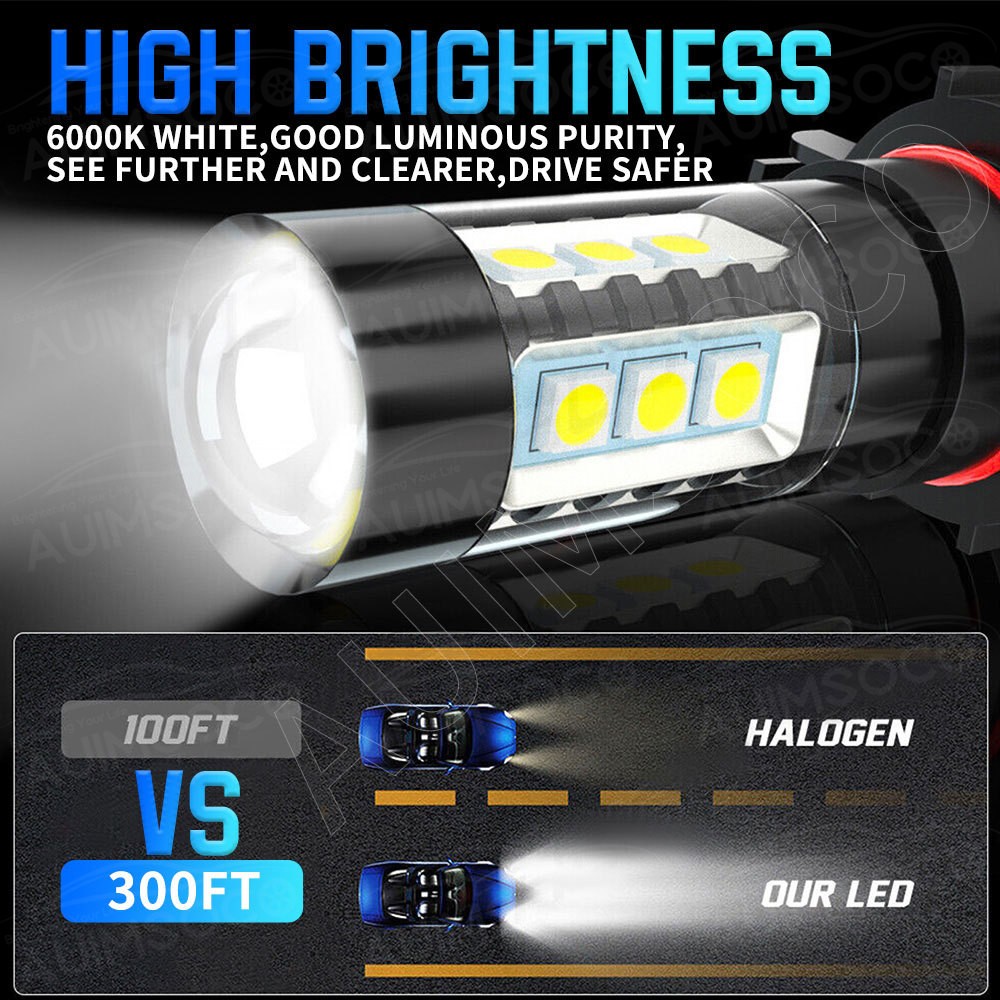 For Jeep Gladiator 2020 Pickup 4-Door LED Headlight Bulbs High Low Fog Beam 240W