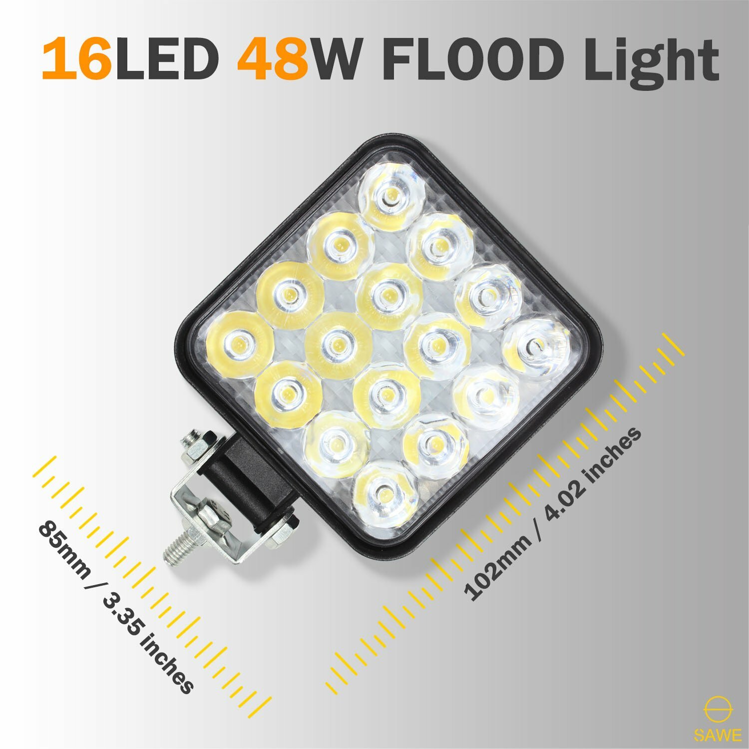 4 x 48W LED Work Light Truck OffRoad Tractor Flood Lights 12V 24V White ATV SUV