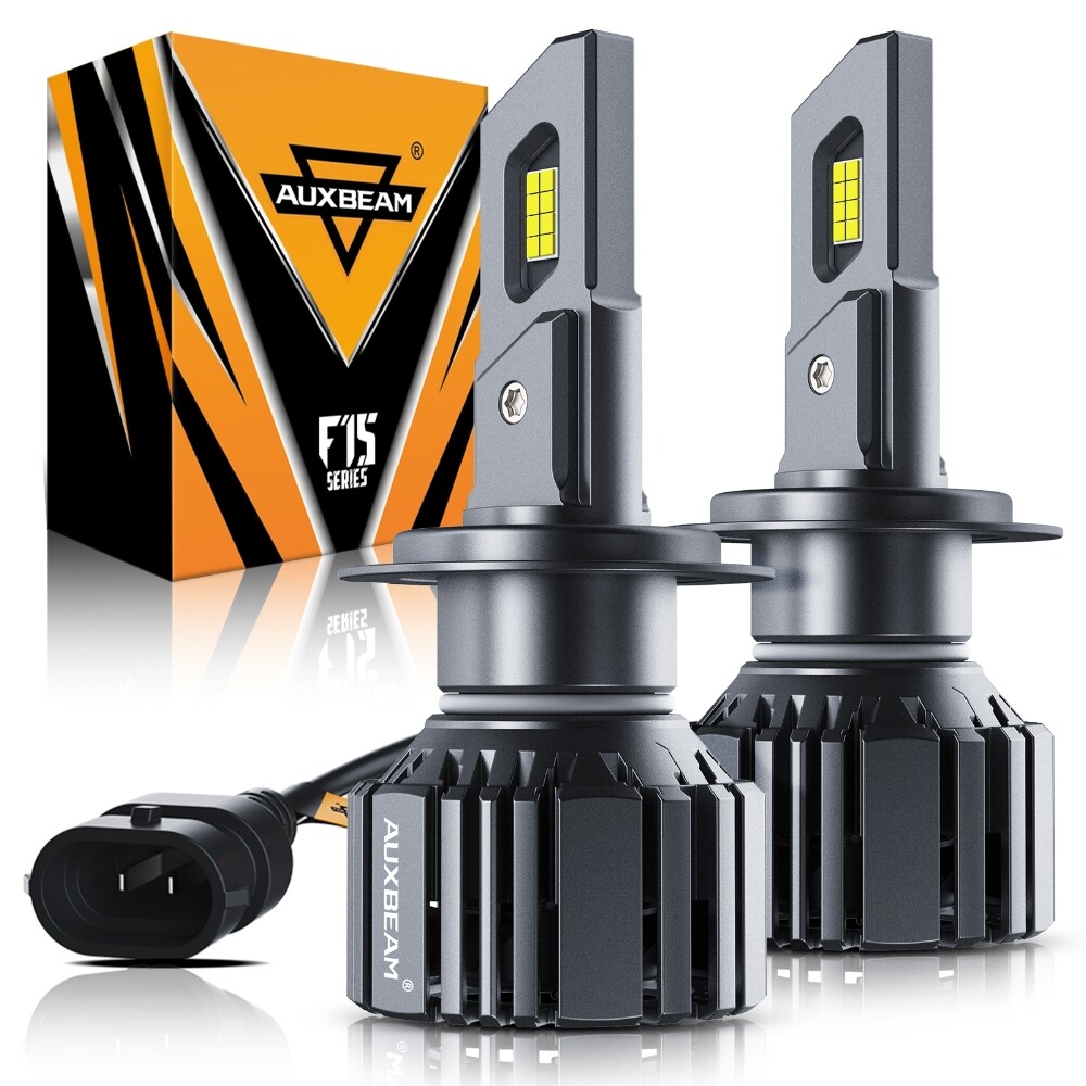 AUXBEAM H7 LED Headlight Bulb Conversion Kit High or Low Beam White 6500K CANBUS