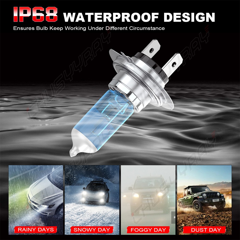 H11 H7 Halogen Headlight Super Bright Bulbs Kit 5000K White 4000LM High/Low Beam