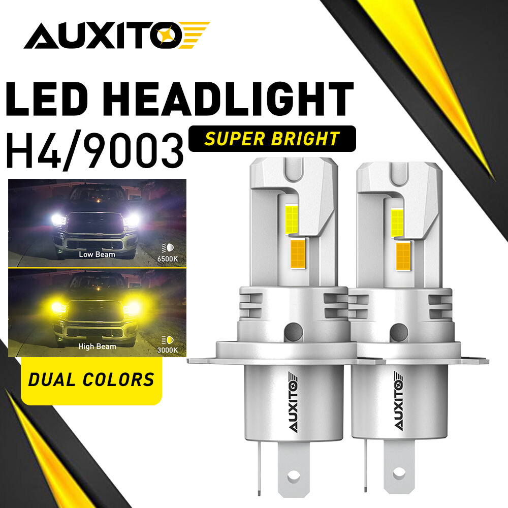 Dual Color H4 9003 Headlights LED Bulb Kit 200W Super Bright Yellow+White Combo