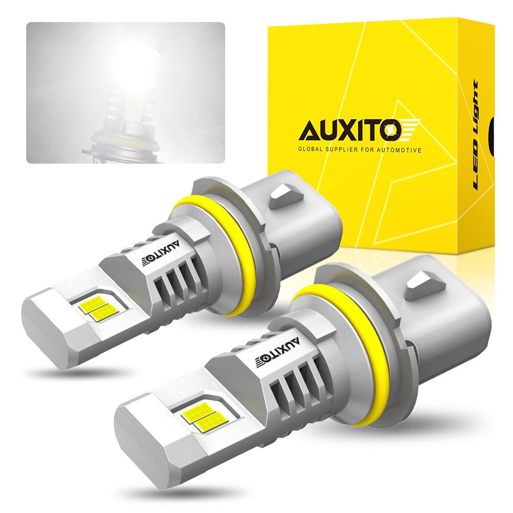 2Pcs 9007 LED High Headlight Low Beam Bulbs 6500K Super White Bright AUXITO M