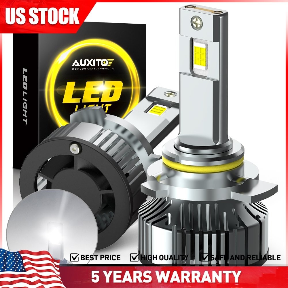 2PCS 9012 HIR2 LED Headlight Bulbs 6500K Cool White 24000LM 1:1 Size Y19 Series