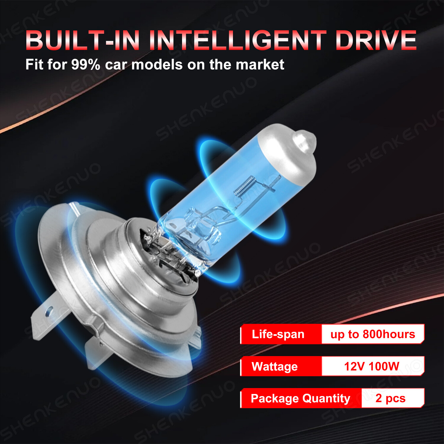100W H7 H11 Halogen Headlights Kit Combo 4x 4200K Bulbs High Low Beam Warm White