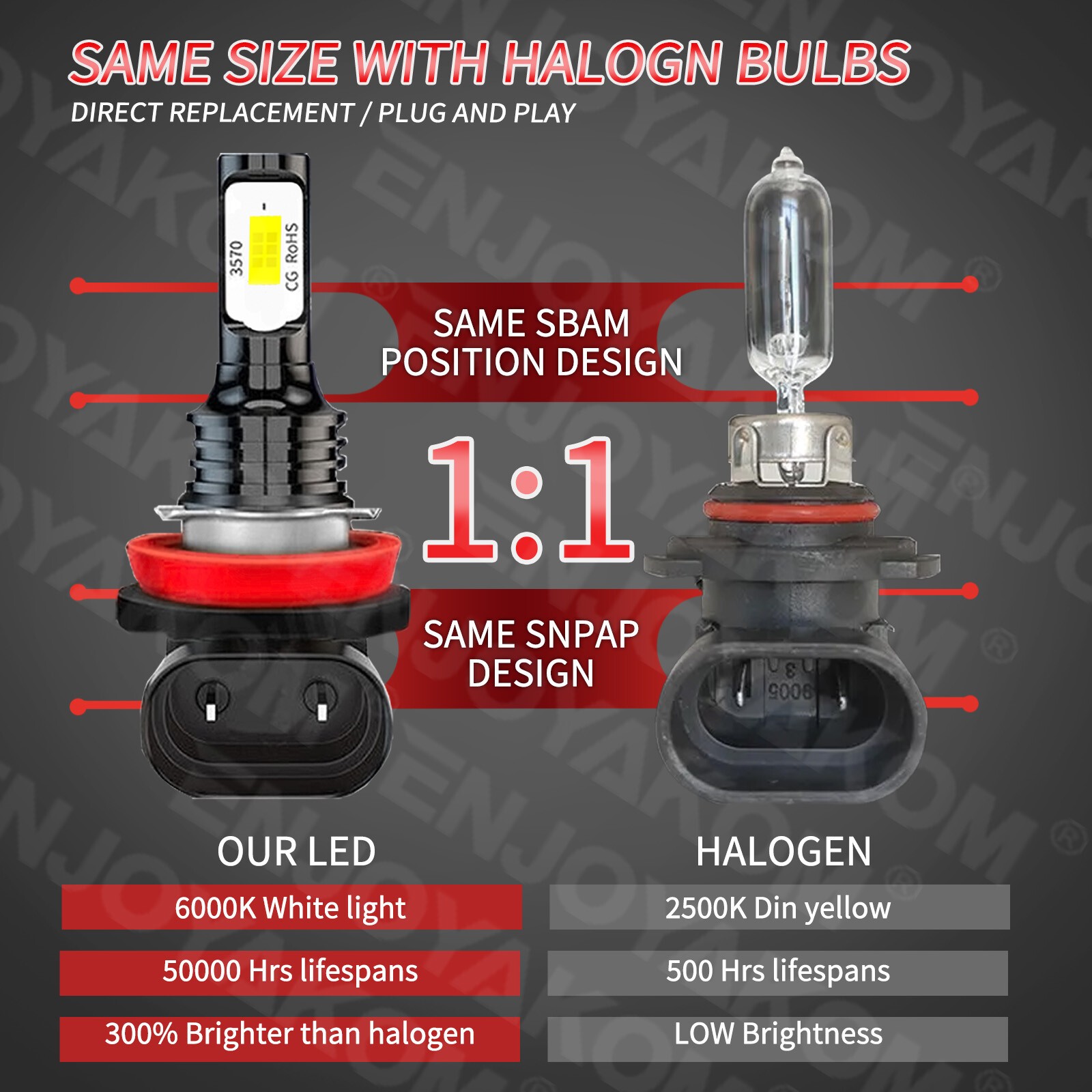 8000k For Toyota Camry 2007- 2014 LED Headlight Bulbs Kit High / Low Beam combo