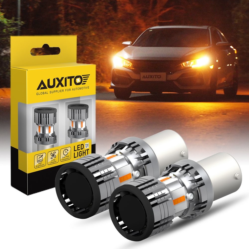 AUXITO BAU15S 8-LED Turn signal light Amber 2400LM Super Bright Universal 12V Ca