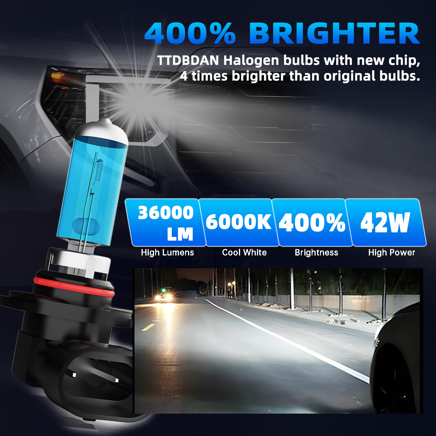 6PCS 9005+H11+9145 High Low Fog Beam Halogen Headlight Bulbs Combo Warm White
