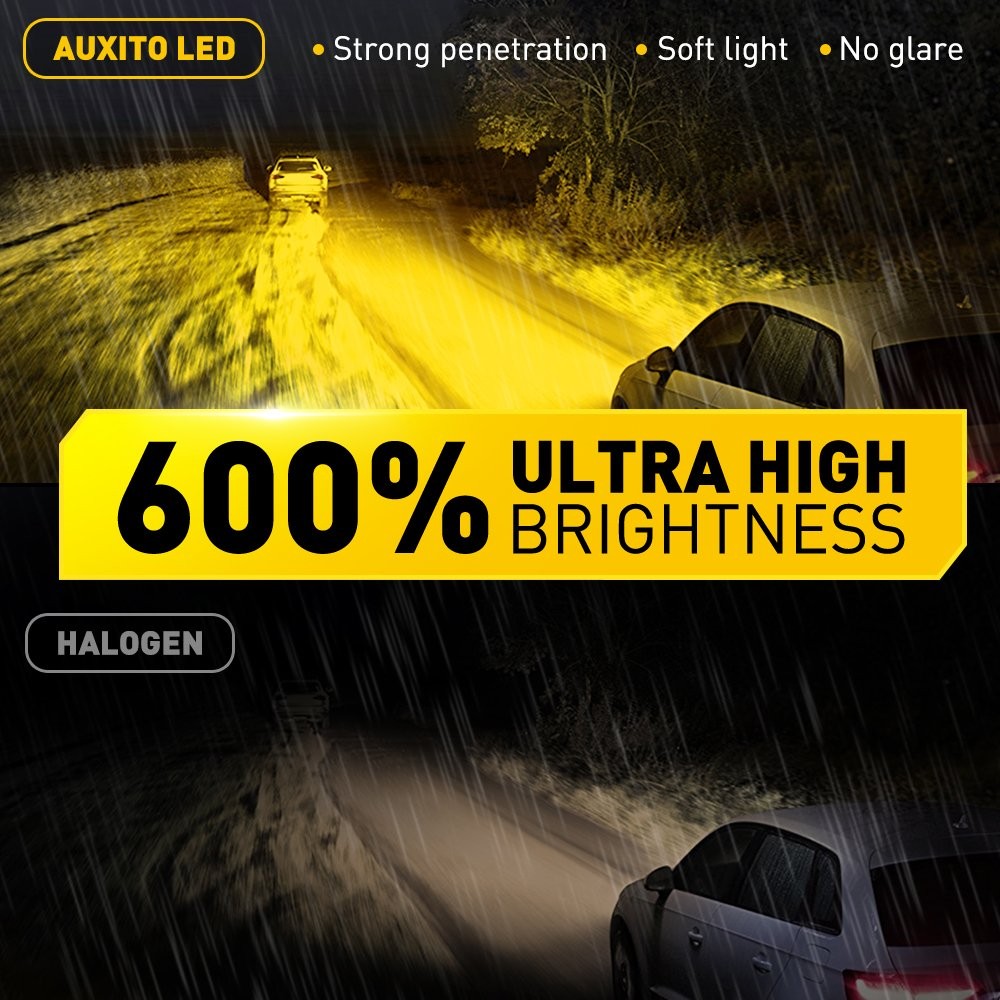 AUXITO H8 H11 LED Headlight 4500K Low Beam Bulbs Conversion Kit Golden Yellow