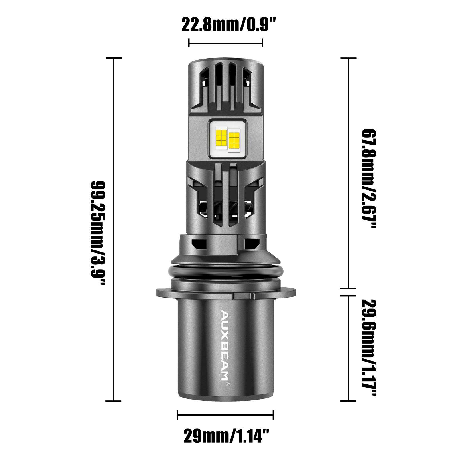 AUXBEAM Canbus HB1 9004 LED Headlight High Low Beam Super Bright White 36000LM