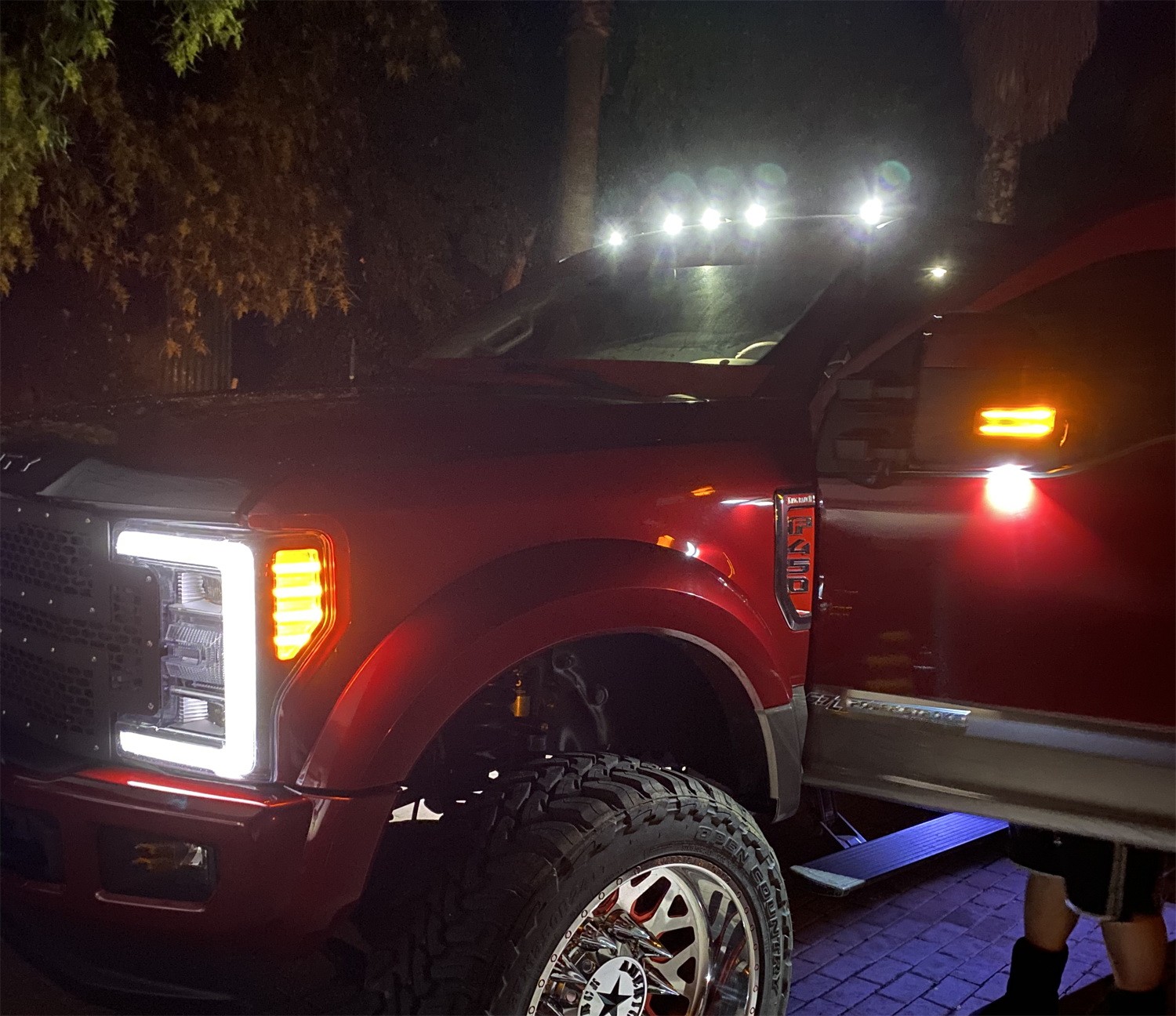 5pc Clear Lens White LED Cab Roof Marker Replacements For Ford 2017-22 F250 F350