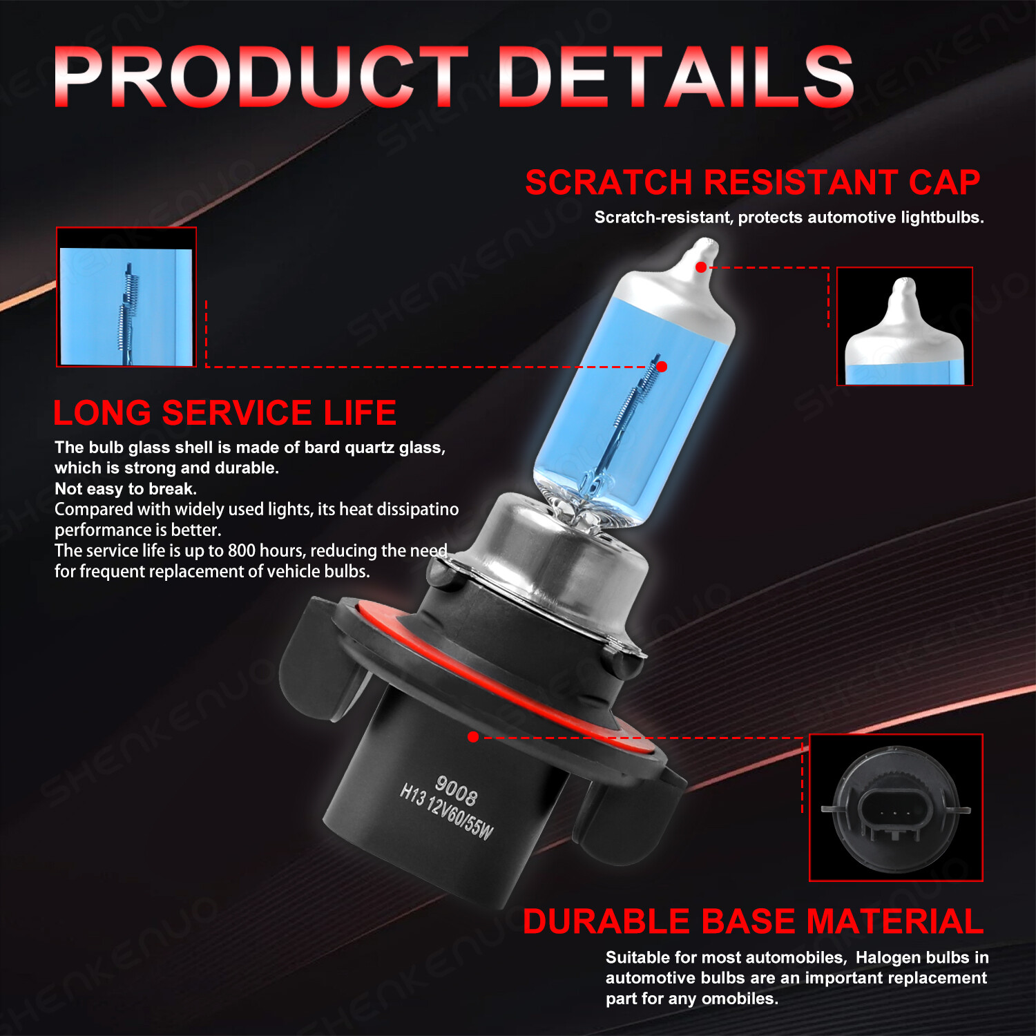 H13 9008 9145 Halogen Headlight Fog Light Bulbs For RAM 1500 2500 3500 2011-2012