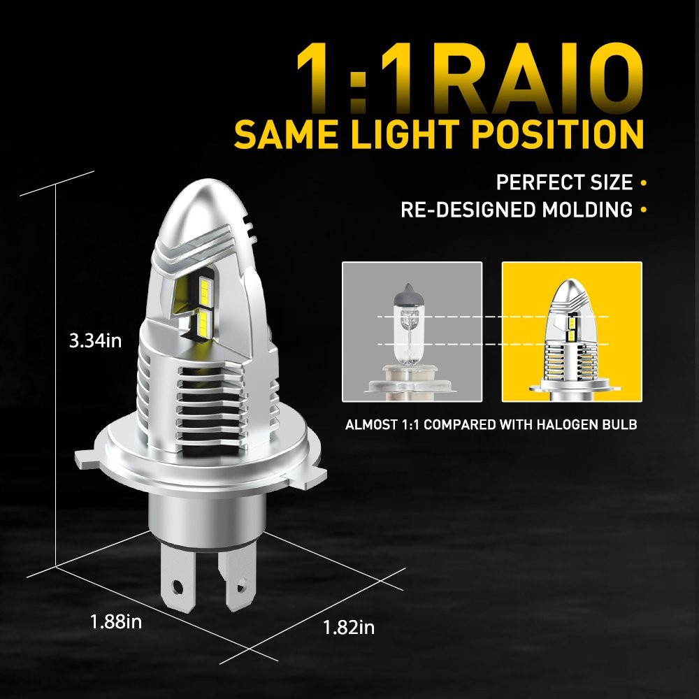 2-20X H4 LED 9003 Headlight Bulb White 200Watt High Low Halogen Replace Lamp Q10