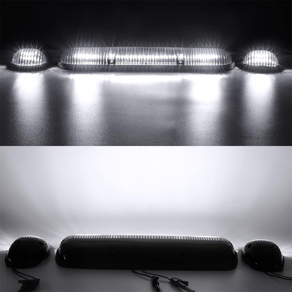 3PCS Fit Chevrolet Silverado 1500 2500 3500 Amber LED Cab Roof Marker Lights