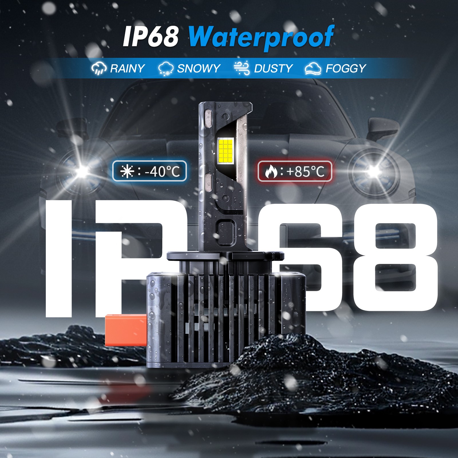 D3S LED Headlight Bulbs 6000K Super Bright Xenon White HID Replace Hi Low Beam