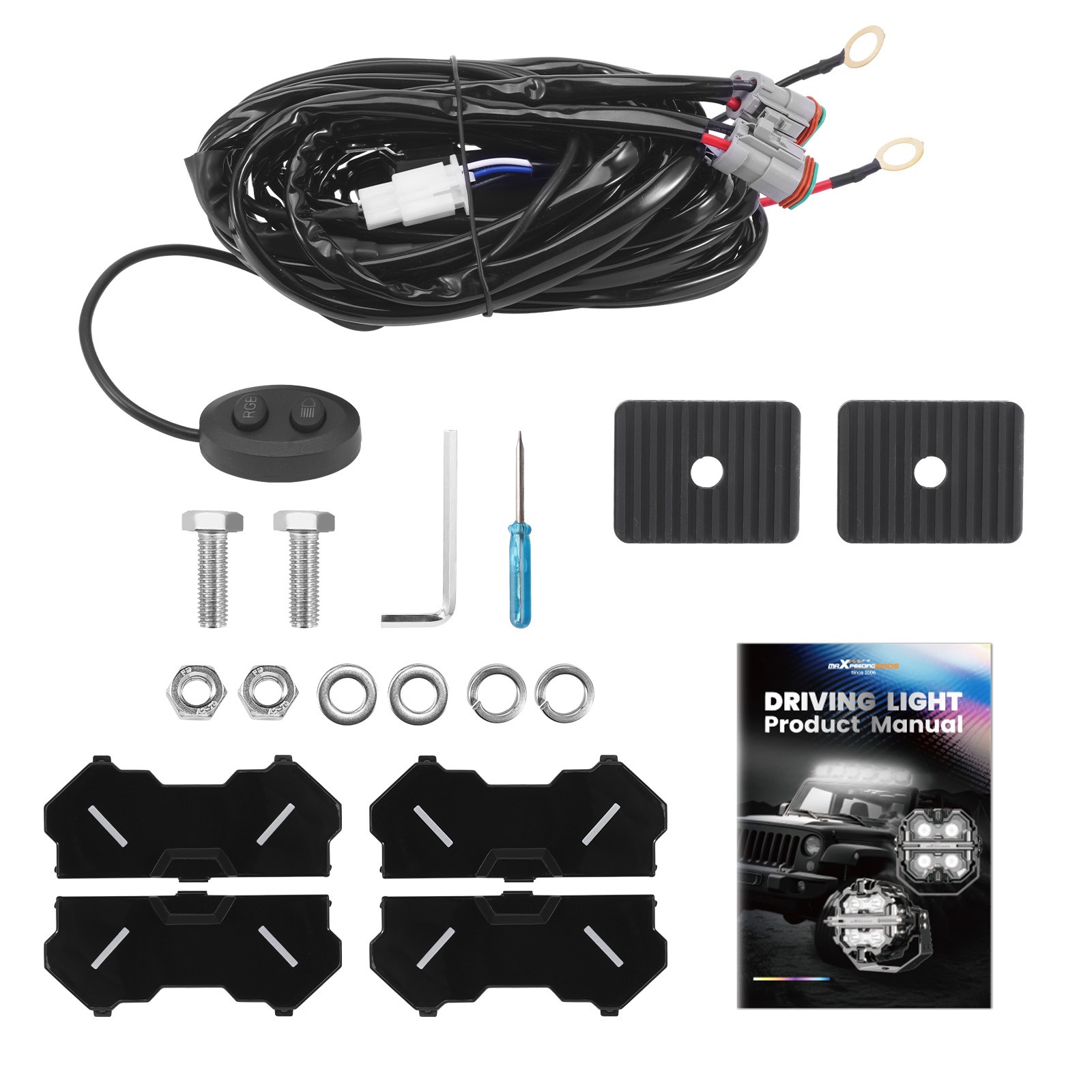 LED Driving Light Pods 3.5″ Spot Beam RGB DRL Aluminum Housing Off Road Lights