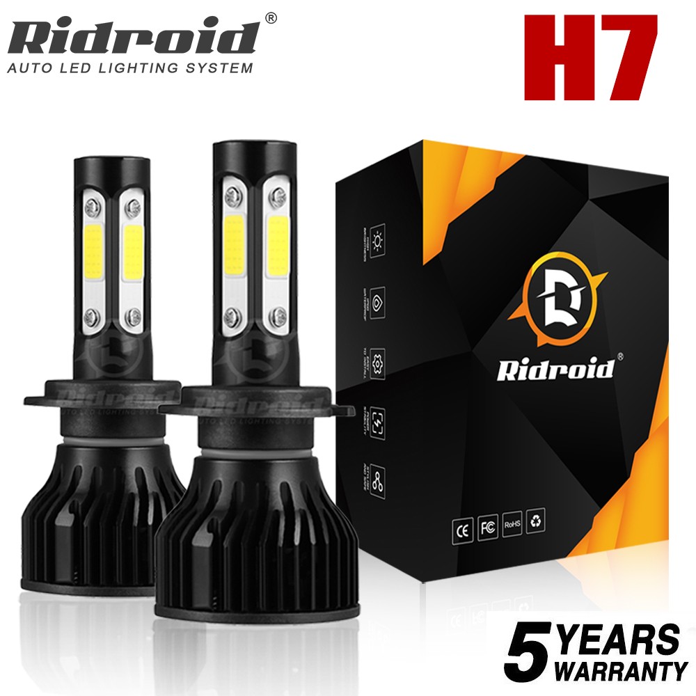 4-sides H7 LED Headlight Bulbs Super Bright High/Low Beam 3000000LM 6500K White