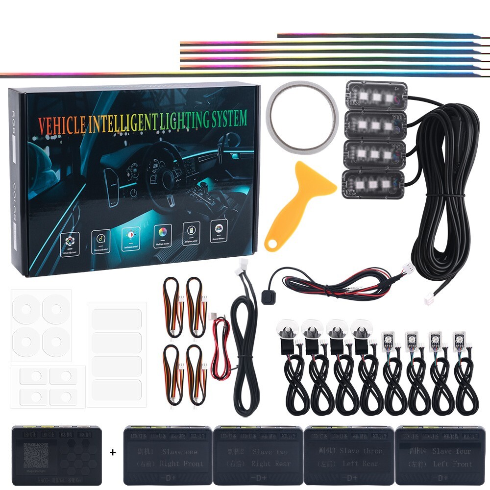 RGB Symphony Car Atmosphere Interior LED Acrylic Guide Fiber Optic Ambient Light