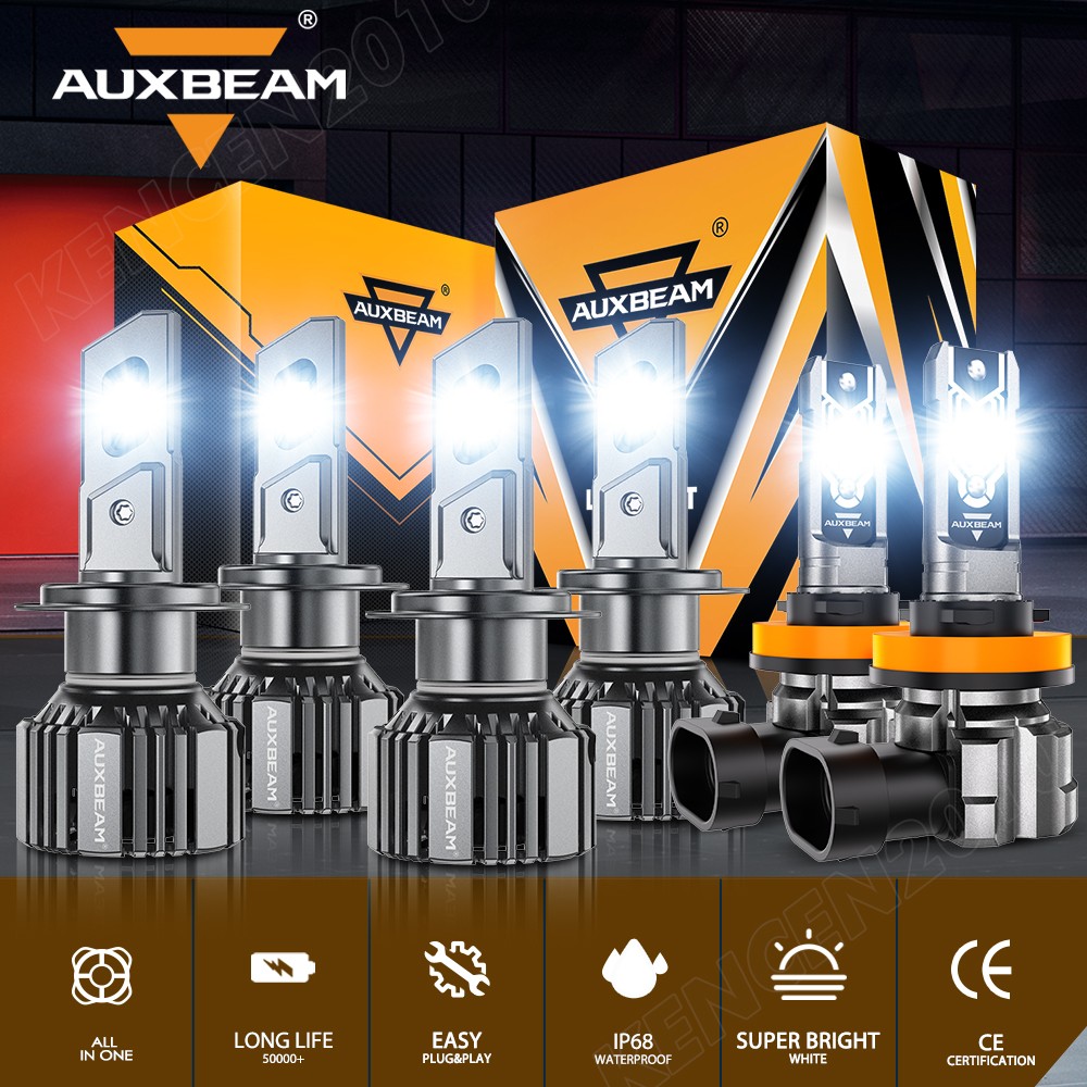 AUXBEAM F15 H7 H7 LED Headlight/ H11 Fog Light White/Amber For BMW X1 2012-2025