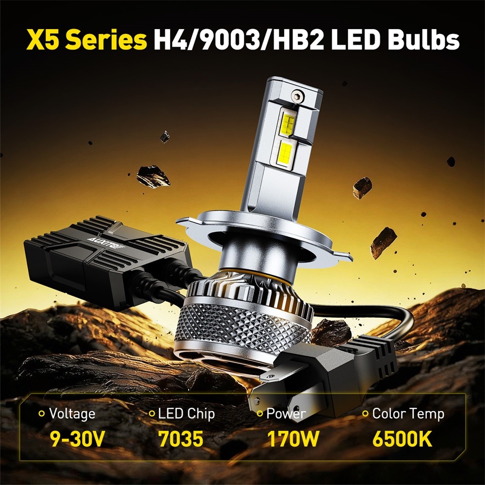 AUXITO 9003 H4 HB2 LED Headlight Bulb 6500K White 32000LM For Halogen Replace X5