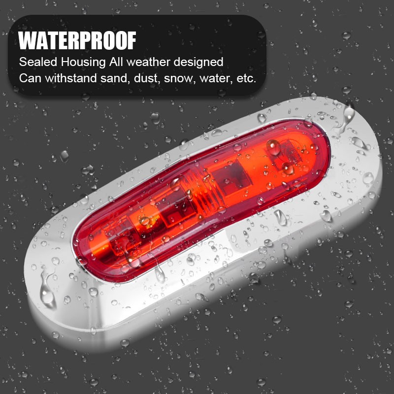 10PCS DC12V-24V 4 LED Side Marker Indicator Lights Lamp Front Rear Tail Lamp