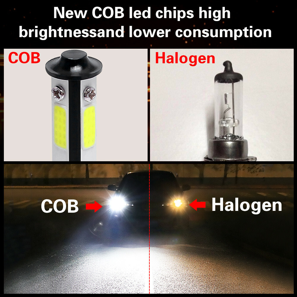 4PCS 9005/HB3 4-Sides LED Headlight Kits High Power Bulbs 6000K 2400W 300000LM