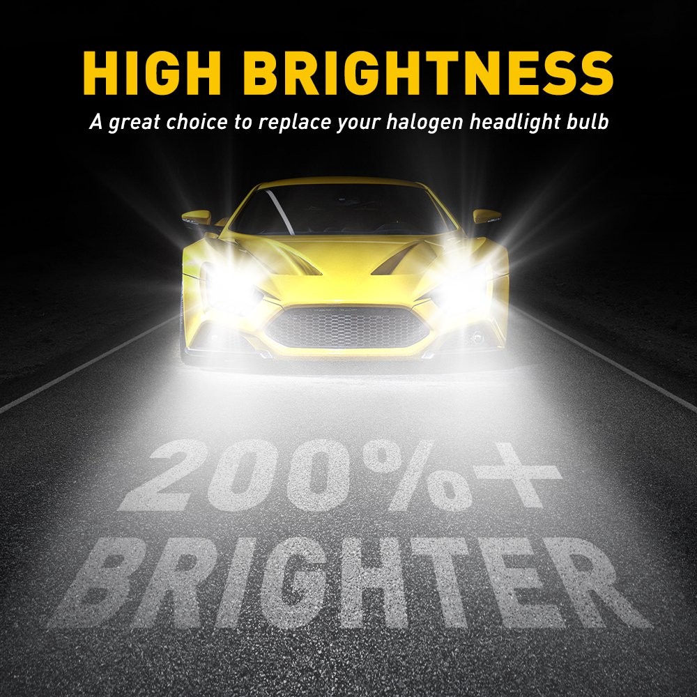 2X AUXITO H11 LED Headlight High Low Beam Bulbs 24000LM 6500K White CANBUS EXC